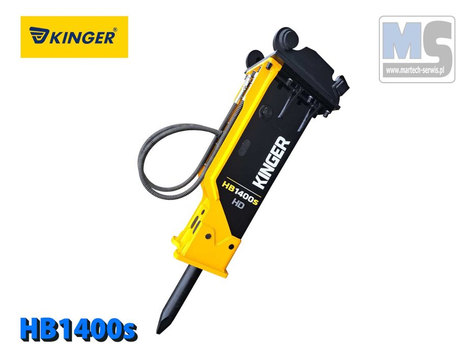 Młot hydrauliczny wyburzeniowy KINGER HB1400s do koparki GW 2 lata