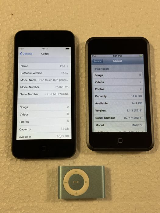 Apple iPod clasic, touch e shuflle