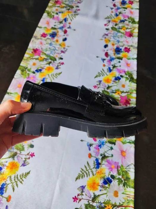 DeeZee Loafersy Buty dziewczęce Czarne 35 Lakierki klamra (7)