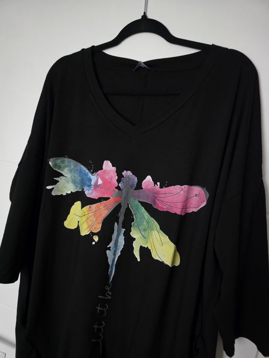 Wawa piękna tunika kolorowa ważka plus size xxxl 50 52