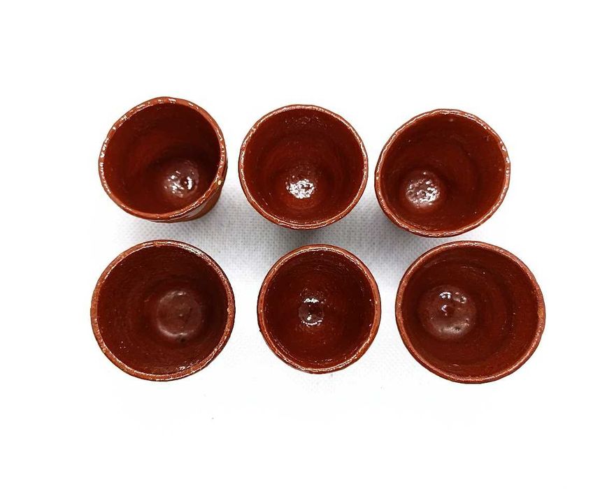 Conjunto 6 copos de barro olaria bagaço ginja