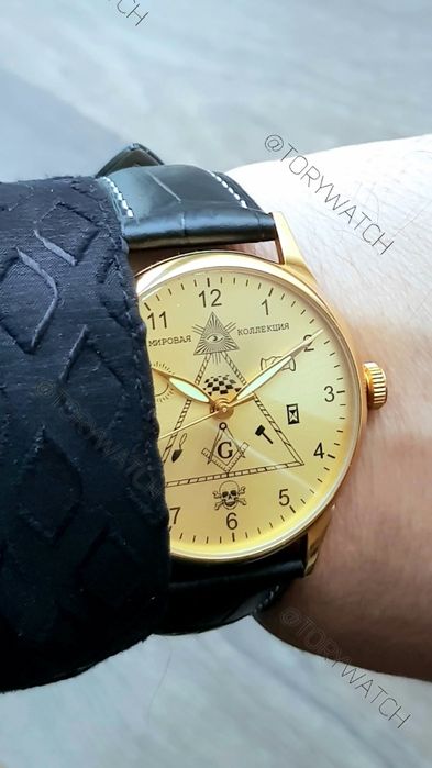 Годинник механічний Масони  Gold  Cal. Raketa 2609.HA 19 Rubin jewels