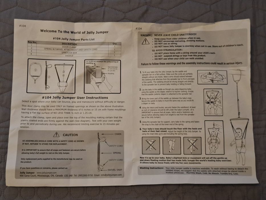 Skoczek huśtawka bujaczek Hop na drzwi -  Jolly Jumper -