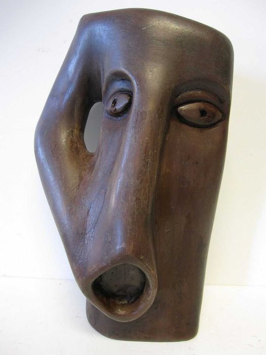 Uncommon, fascinating vintage wooden sculpture