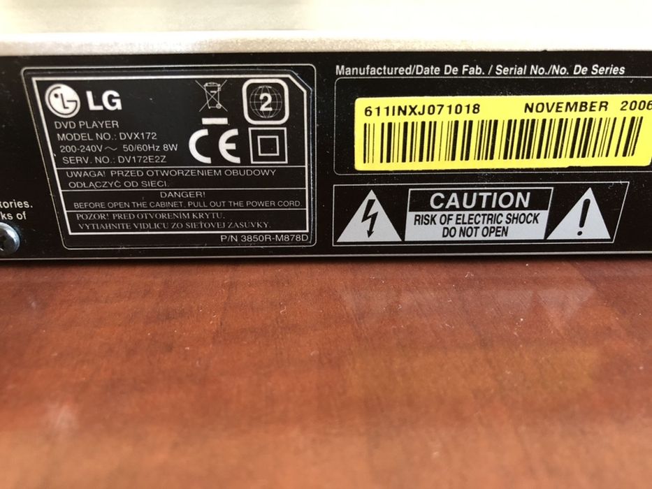 DVD LG DVX172 player