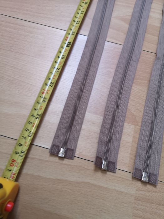 3 x Zamek długi beżowy 75 80 cm błyskawiczny porządny