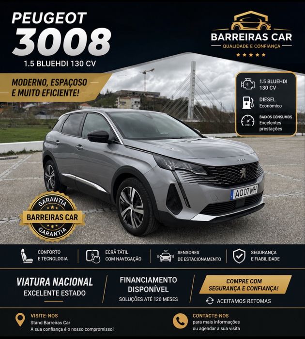 Peugeot 3008 1.5 HDI ALLURE 2022 NACIONAL ! Ja com corrente 8 MM !!