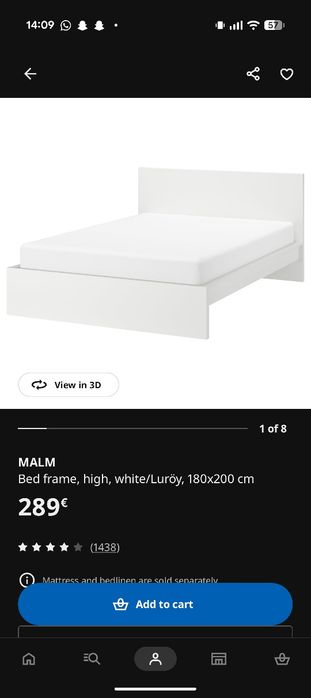 IKEA MALM cama (sem colchão)