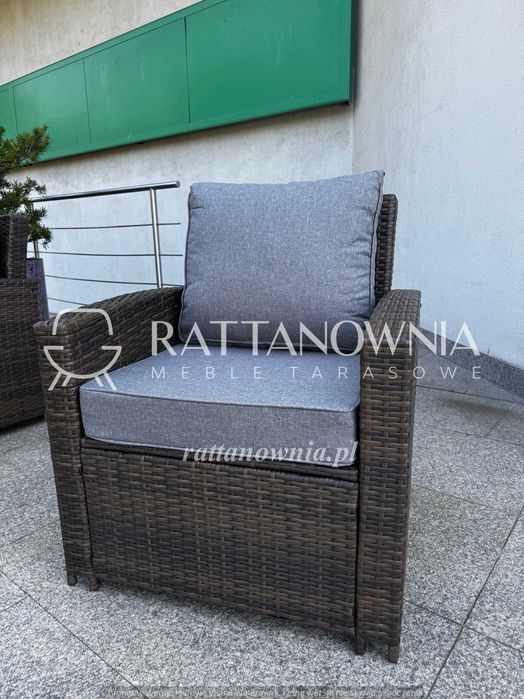 Narożnik Ogrodowy Zestaw Wypoczynkowy Technorattanowy 2 Kolory Premium