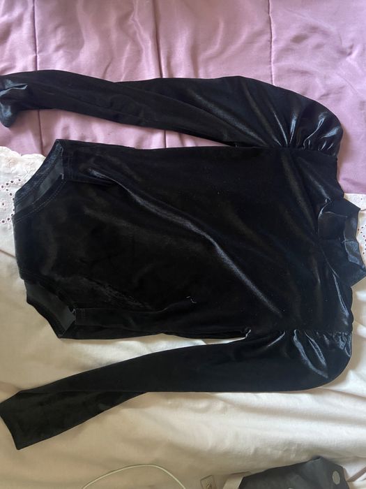 Body de veludo preto