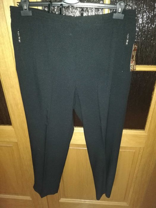 Nowe czarne eleganckie spodnie, L, XL, 42, 44, kant