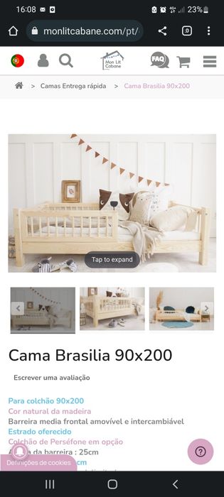 2 Camas criança 90x200cm em pinho
