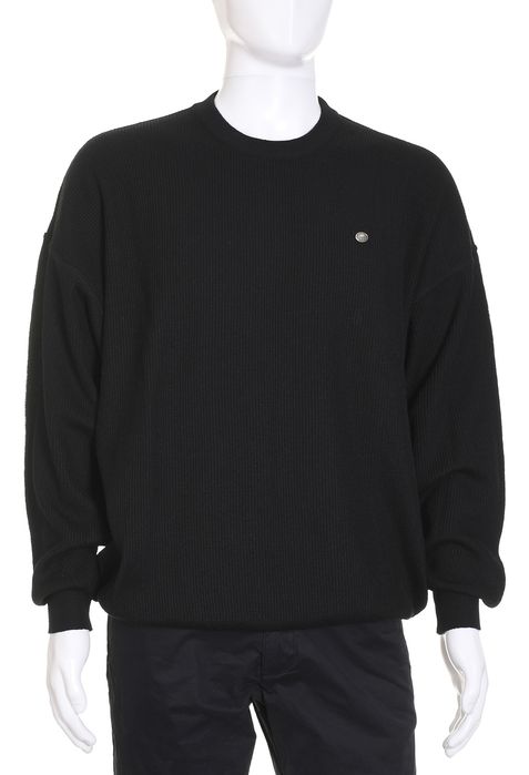 IL GRANCHIO SALING KNITWEAR czarny sweter męski 50% wełna 3XL