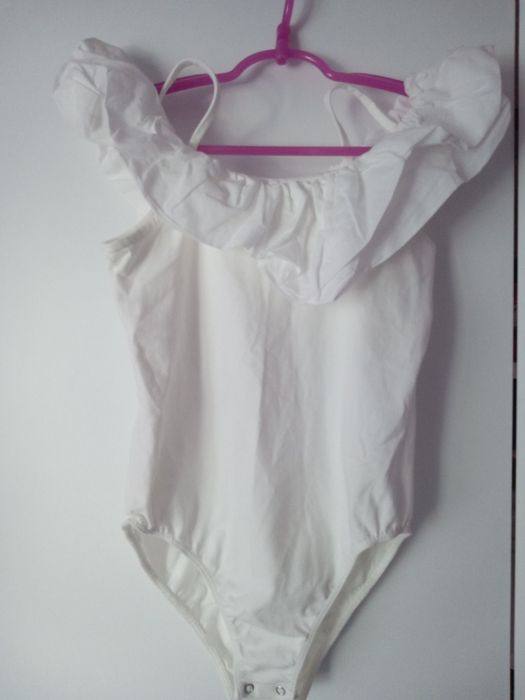 Zestaw spodnie białe i body Zara r. 164