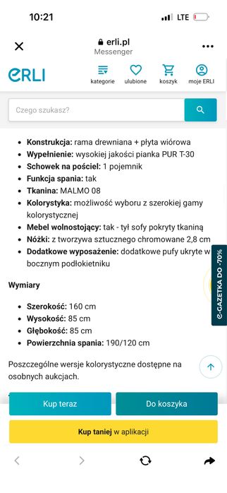 Sofa miko rozkladana