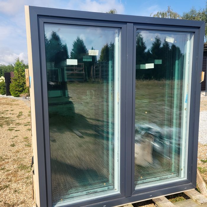 Okno tarasowe 180x192 antracyt trzyszybowe