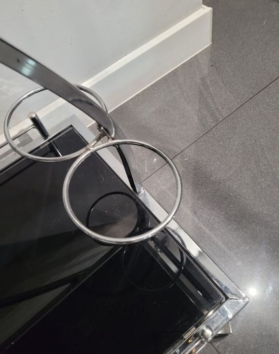 Barek czarne szkło plus chrom nowoczesny