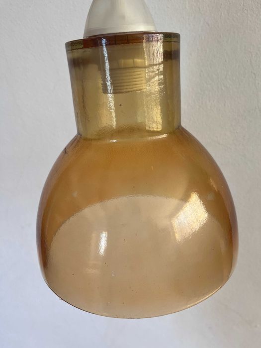 Conjunto de 4 candeeiros de teto em vidro âmbar, ideal para DIY
