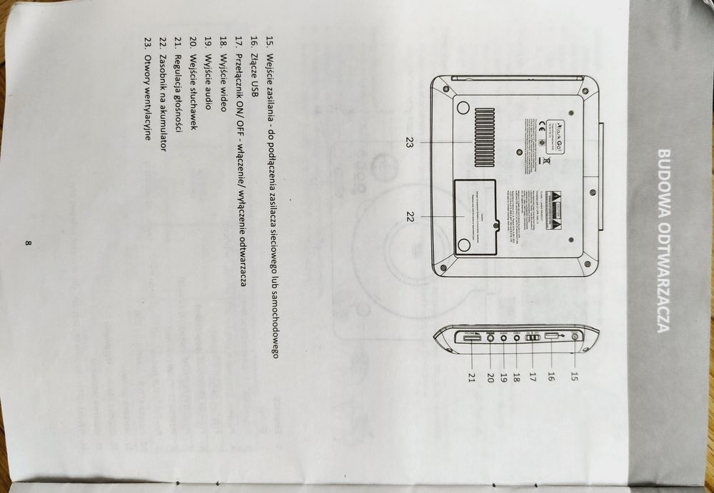 Przenośny odtwarzacz DVD lark 7 cali