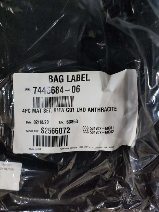 Dywaniki samochodowe Bmw G01