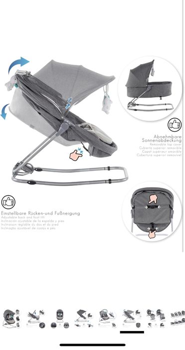 Espreguiçadeira Berço bebe cinzento