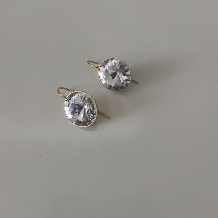 Pozłacane kolczyki Ania Kruk z kryształem