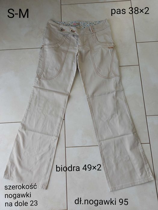 Spodnie z materiału bojówki proste nogawki