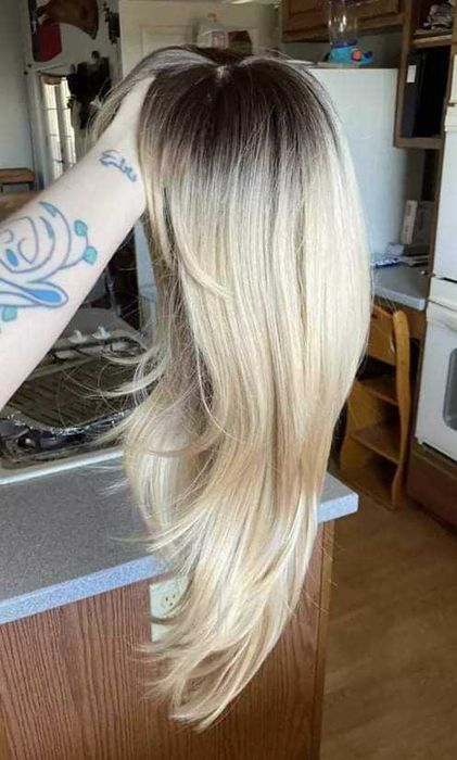 Nowa peruka blond ekskluzywna jakość premium odrost loki