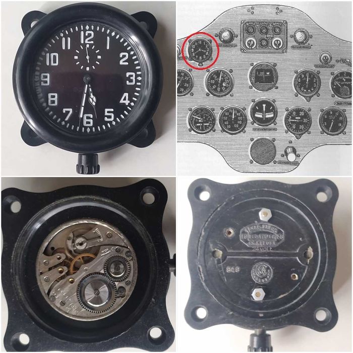 Часы бортовые  авиационные (АЧО) 1936г.