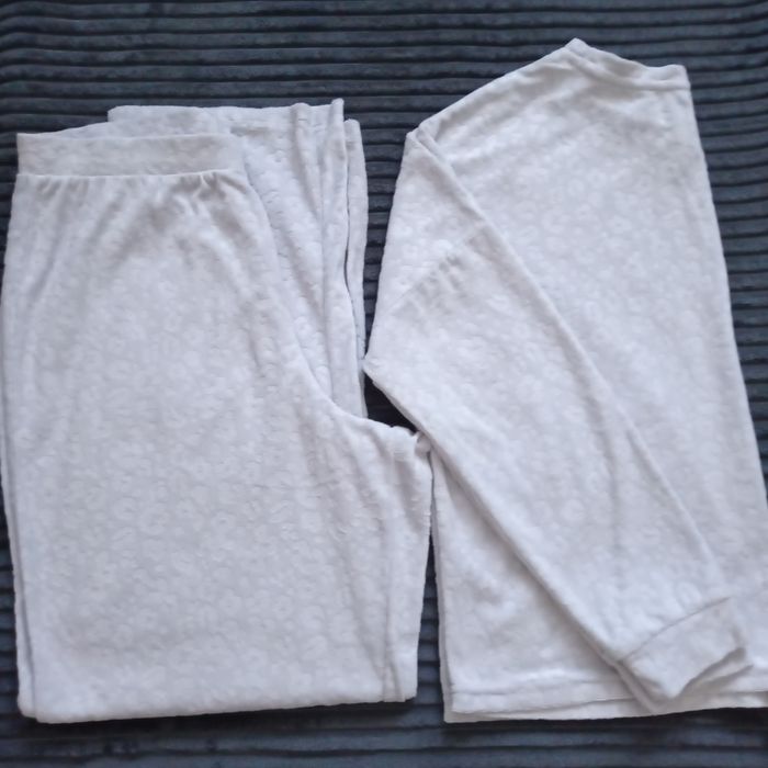 Ciepła piżama damska M szara