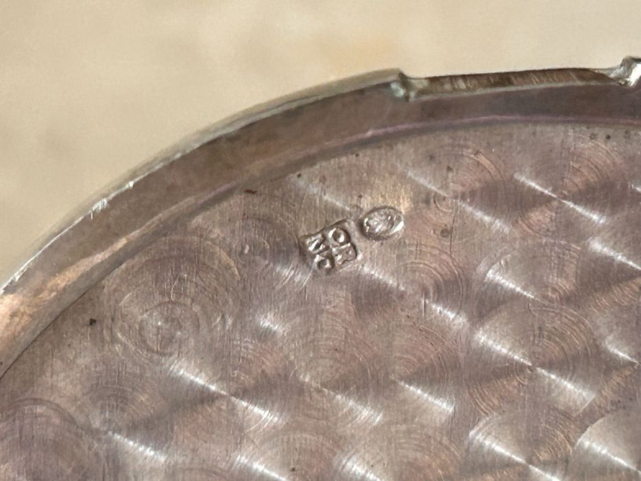 ORNO puderniczka srebro 86 g bursztyn