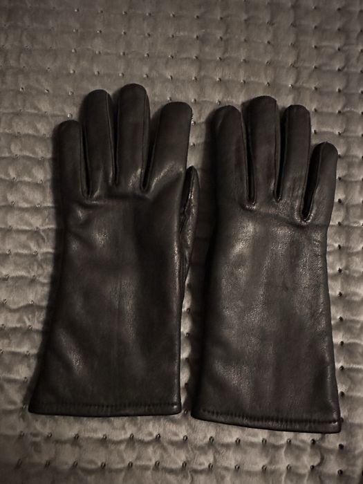Rękawiczki skórzane czarne damskie roz. S, 6,5