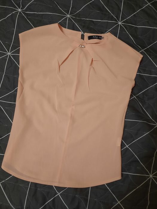 Блуза прозора персикова