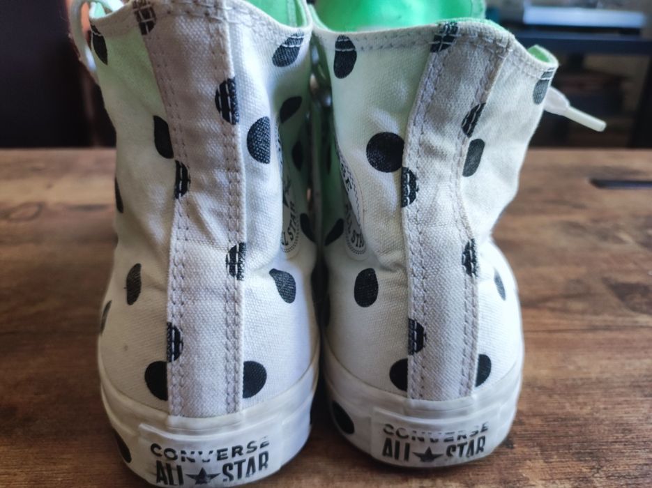 Converse, trampki r.37,5-38,biało-czarne kropki