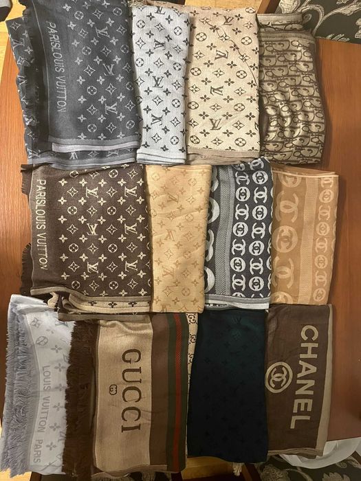 Szalik dwustronny Louis Vuitton Szal Dior Gucci Chusta Premium