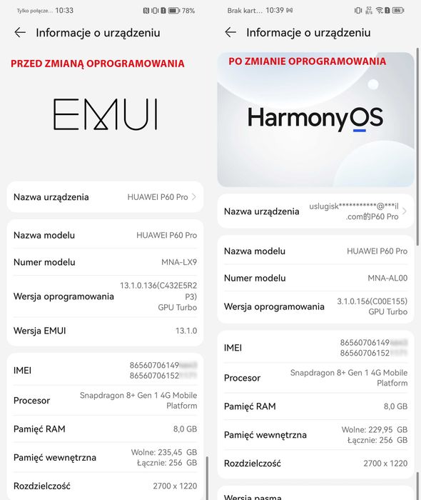 Huawei P60 Pro natywne usługi Google, GMS, Sklep play, HarmonyOS 4