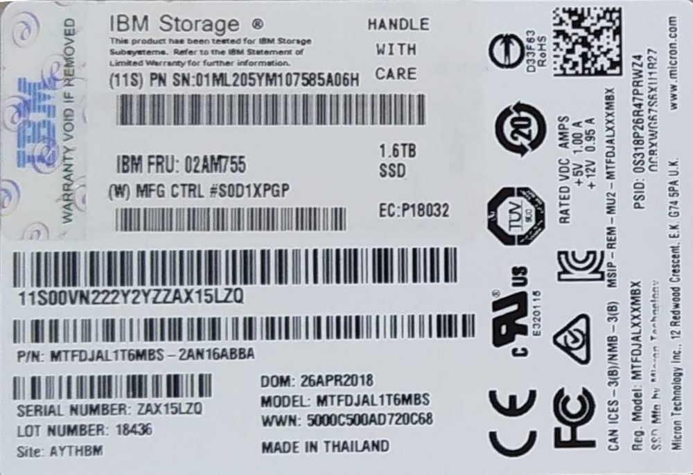 Haкoпичувaч 2.5" HGST / IBM 1.6 TB SSD 12G SAS MTFDJAL1T6MBS