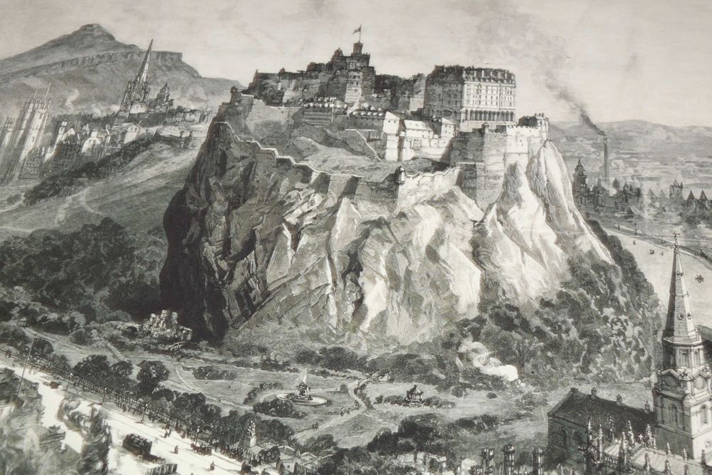 Reprodução impressa de Mapa de Edimburgo de 1886