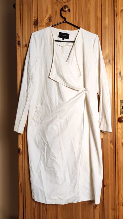 Płaszcz narzutka Vila kremowy ecru | letni, lekki | M / S