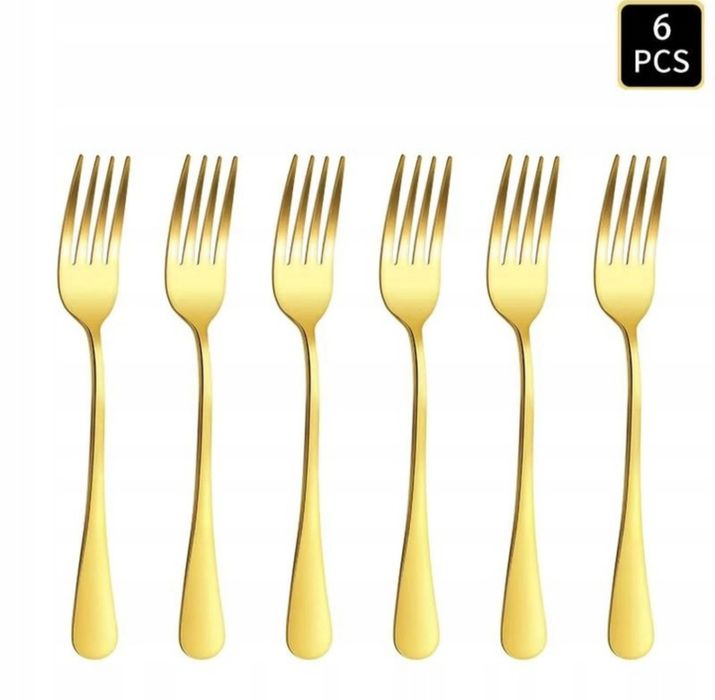 Zestaw sztućcy 24 elementy złote