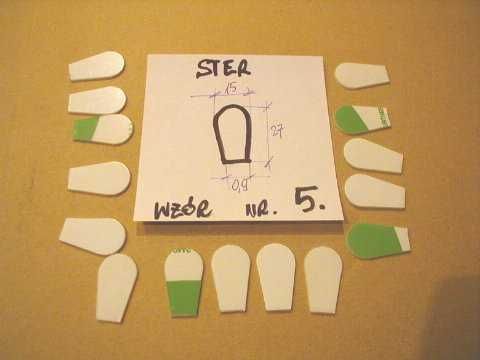 Stery do woblerów WZÓR nr.5 -50 sztuk z poliwęglanu 1 mm czytaj pakiet