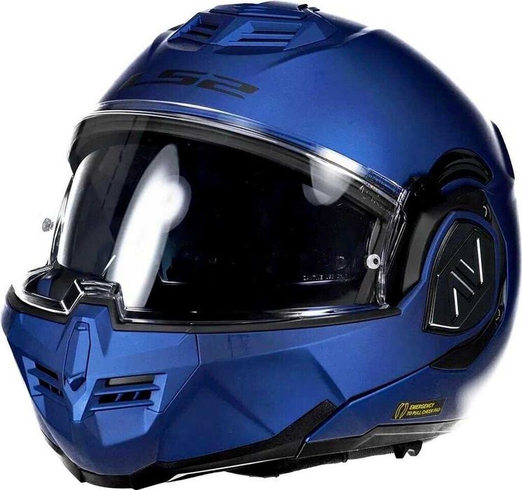 Capacete NOVO Modular 180° LS2 Advant Blue Matt (27% DESCONTO) Tam S