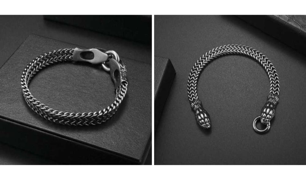 Pulseiras bracelets masculinas cobra dragão caveiras
