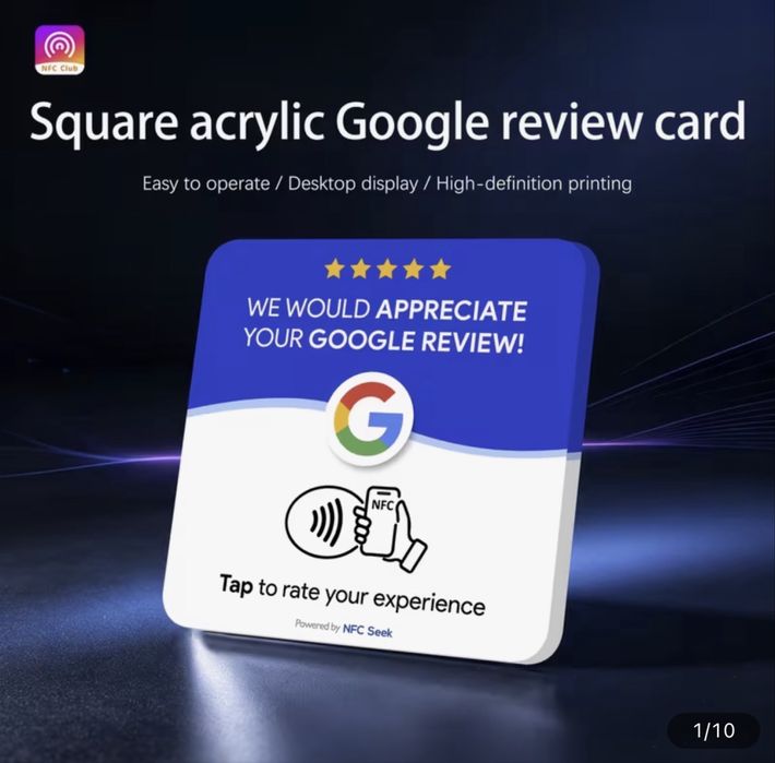 NFC-картка для відгуків Google — акрилова