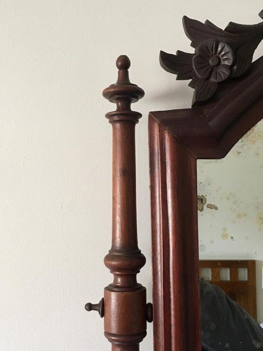 Espelho toucador penteadeira Romântico século XIX em mogno