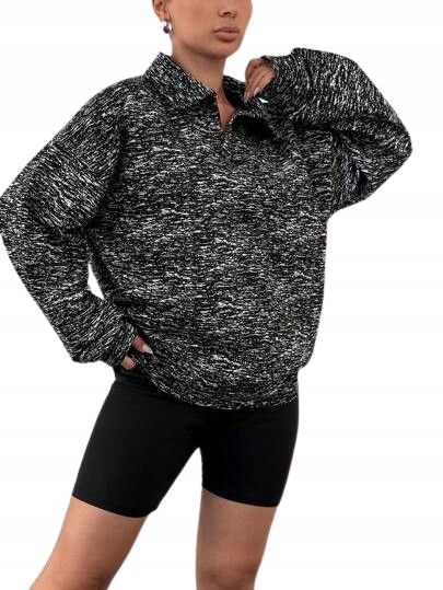 Bluza z kołnierzykiem wzorzysta na co dzień m ł6b