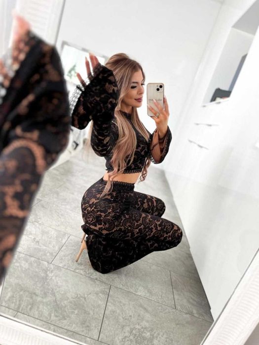 komplet koronka evema dzwony top zestaw polski producent premium