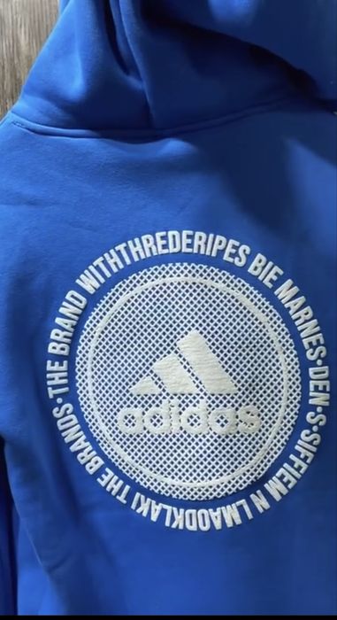 Чоловіче худі Adidas | Синє | Фліс | Розміри S–2XL