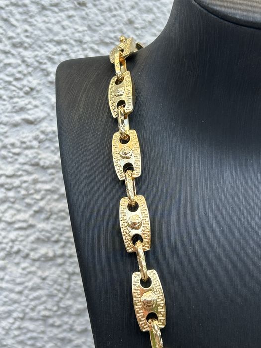Złoty pozłacany naszyjnik łańcuszek splot versace królewski