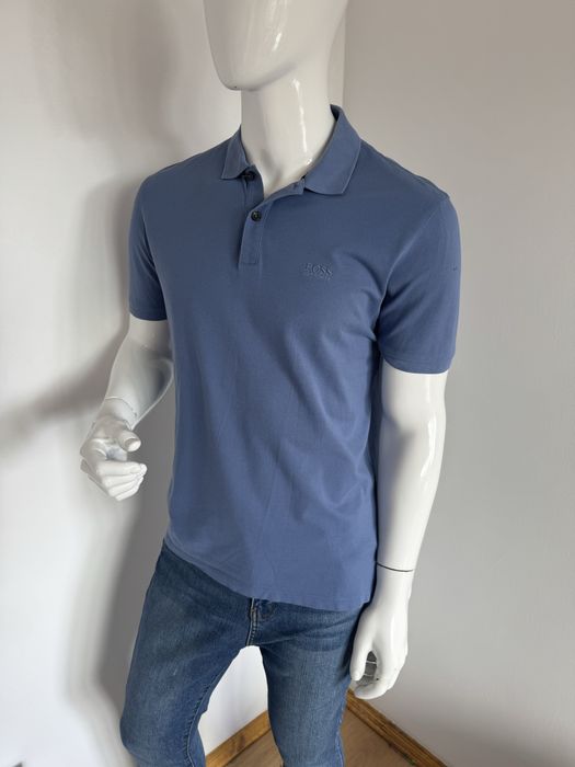 Meska koszulka polo hugo boss L niebieska stylowa